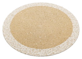 Conceptum Alfombra de Mimbre Ptn 02 Natural y Blanco